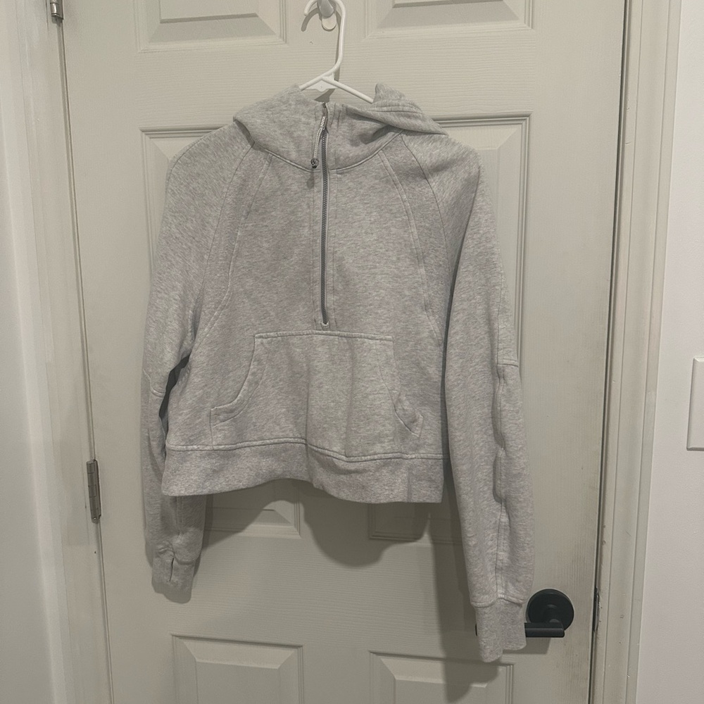 lululemon athletica Oversized Scuba Half Zip Light Gray Women's Hoodie